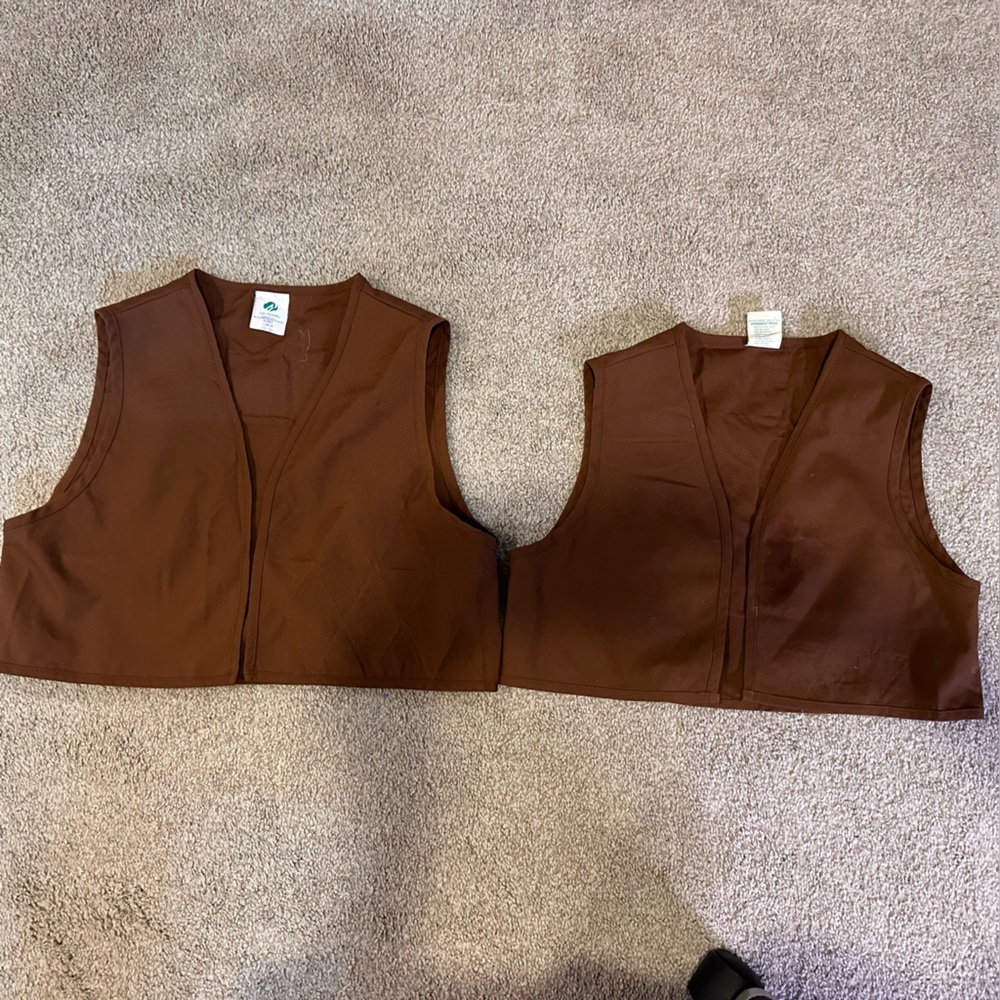 Brown vests for Girl Scouts